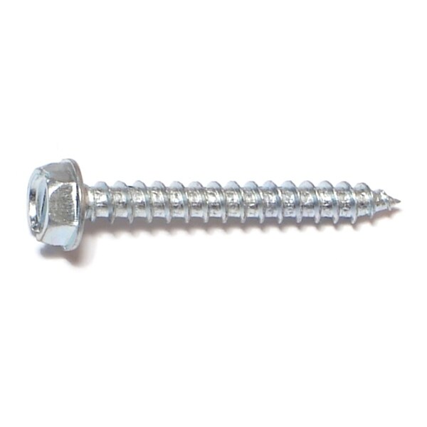 Midwest Fastener Sheet Metal Screw, #10 x 1-1/2 in, Zinc Plated Steel Flange Hex Head Slotted Drive, 100 PK 02939 - main